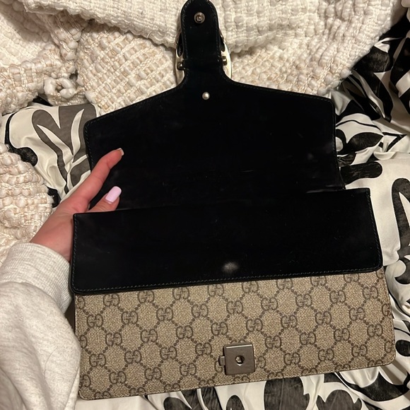 Gucci Dionysus Shoulder Bag GG Supreme Small Taupe amazing condition- authentic - Picture 5 of 6